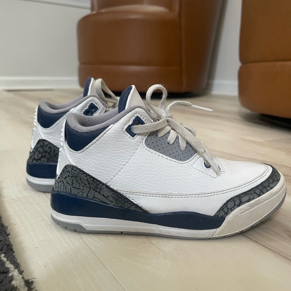 Jordan 3’s White and Blue Boys Sneakers